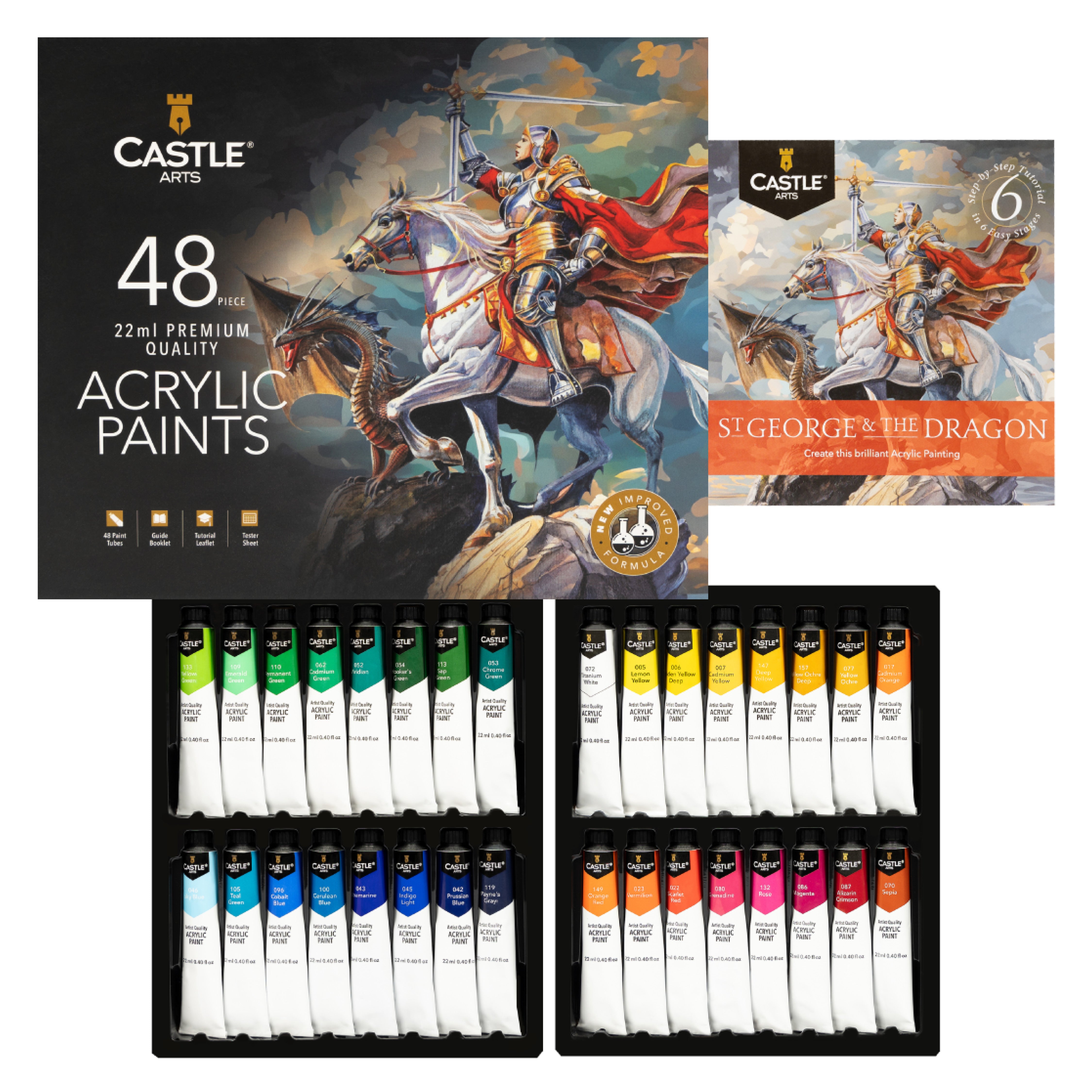 48 Teiliges Acrylfarben Set