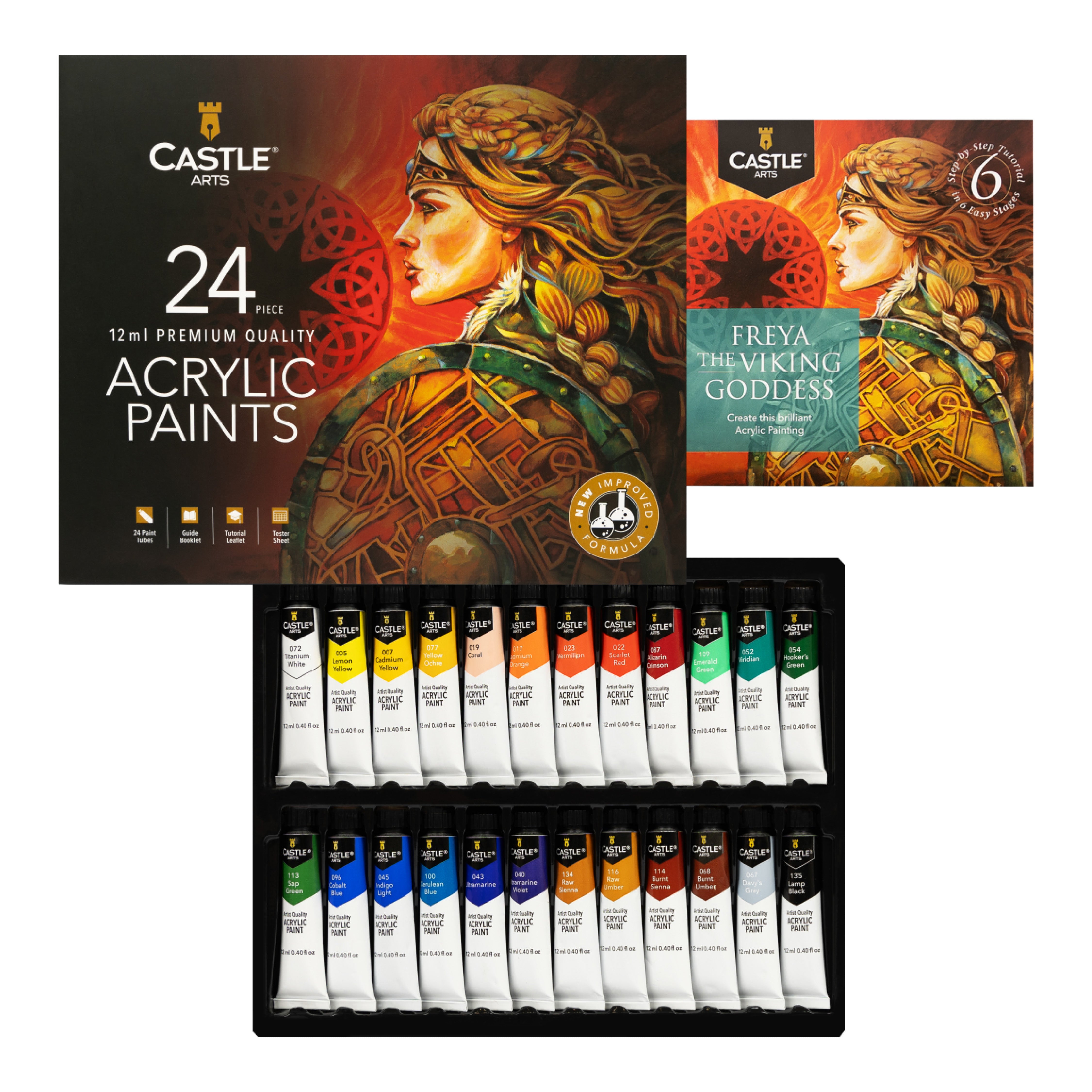 24 Teiliges Acrylfarben Set
