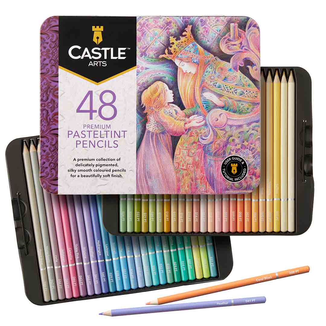 Paquete de lata de 168 lápices de colores y tinte pastel