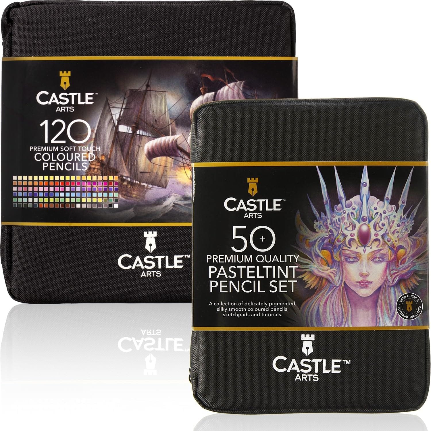 170 Piece Coloured & Pasteltint Pencils in Zip Cases Artist Bundle