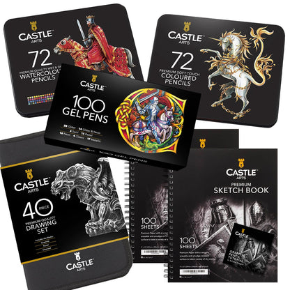 284 Pièces Pack de Démarrage d'artiste Ultime & 2 Carnets de Croquis