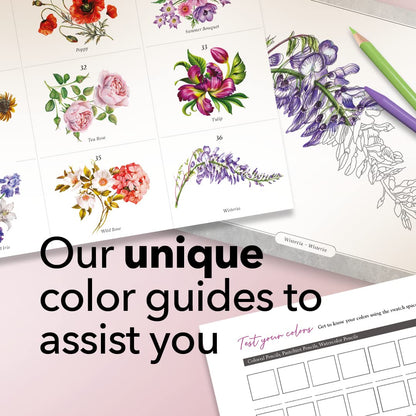 36 Page Beautiful Flowers Colouring Book