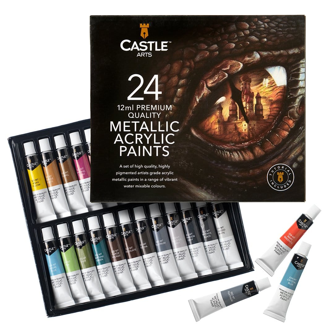 24 Piece Metallic Acrylic Paint Set