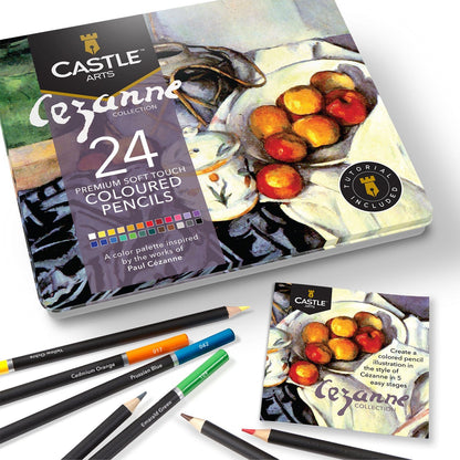 24 Pièces Crayons De Couleur Cézanne Dans Un Étui À Étain D'affichage